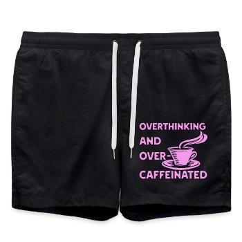 Réflexion excessive et excès de caféine en rose - Short de bain - noir - Devant - AI Model Male 185 light (185cm)