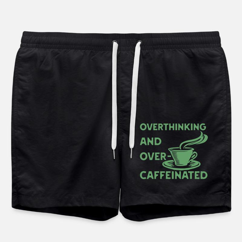 overthinking and over-caffeinated in grün - Badeshorts - Schwarz