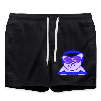 cochon mixeur DJ Cool Piggy Musique de fête - Short de bain - noir - Devant - AI Model Male 185 light (185cm)