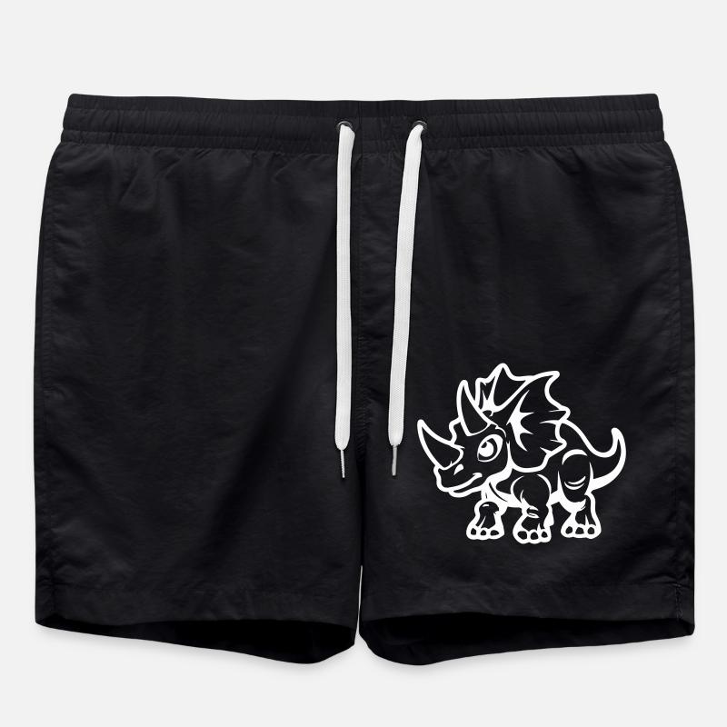 dinosaure Triceratops - Short de bain - noir