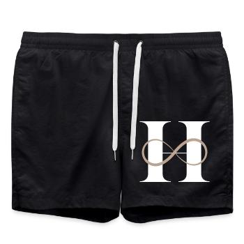 Lettre h infinie - Short de bain - noir - Devant - AI Model Male 185 light (185cm)