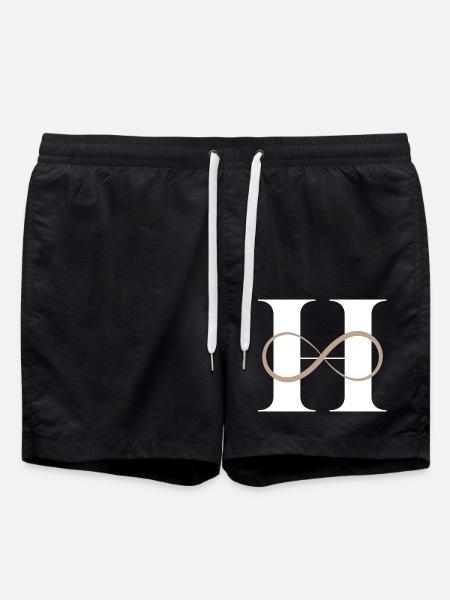 Infinite letter h - Swim Trunks - black