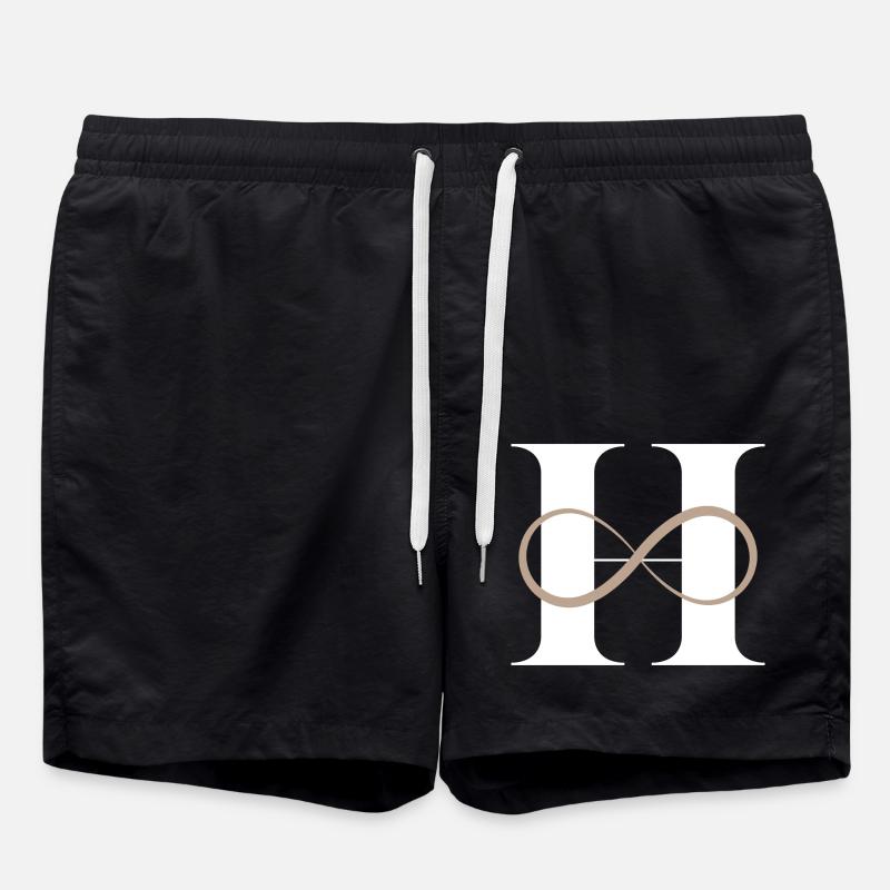 Infinite letter h - Swim Trunks - black