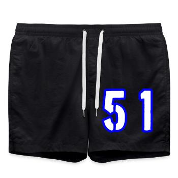 51 Number Symbol - Swim Trunks - black - Front - AI Model Male 185 light (185cm)