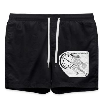 Running Late is My Cardio - Humorous T-Shirt - Swim Trunks - black - Front - AI Model Male 185 light (185cm)