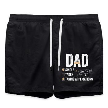 Single Dad taking application funny cool - Badeshorts - Schwarz - Vorne - AI Model Male 185 light (185cm)