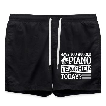 Piano Teacher Hugged Piano Teacher - Swim Trunks - black - Front - AI Model Male 185 light (185cm)