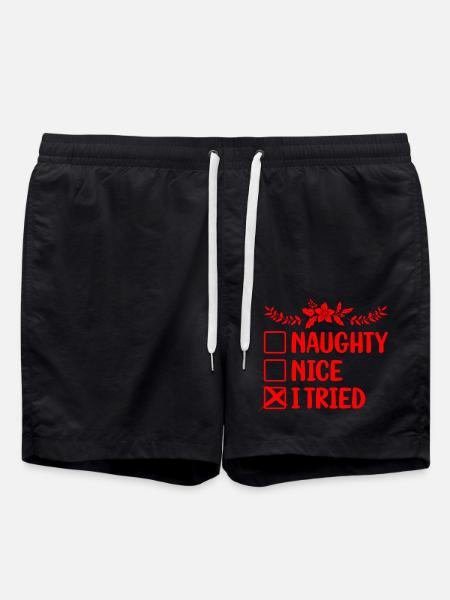 Naughty Nice I Tried - Swim Trunks - black