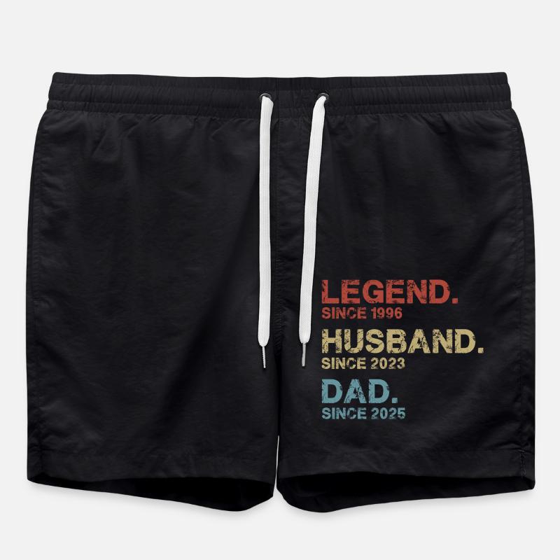 Legende Ehemann Vater - Badeshorts - Schwarz