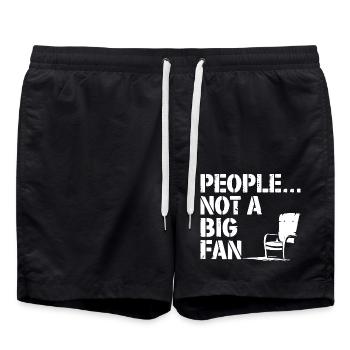 Not a fan of humans - Swim Trunks - black - Front - AI Model Male 185 light (185cm)