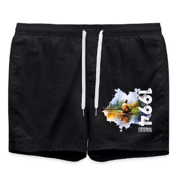 30. Geburtstag Angler Angeln 1994 Jahrgang 1994 - Badeshorts - Schwarz - Vorne - AI Model Male 185 light (185cm)