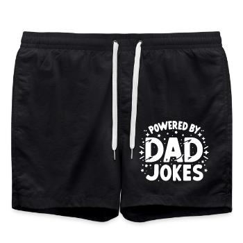 Unterstützt von Dad Jokes - Badeshorts - Schwarz - Vorne - AI Model Male 185 light (185cm)