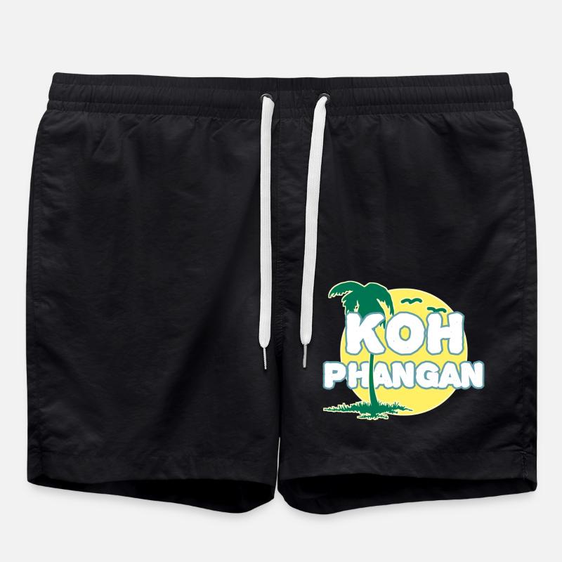 Full Moon Palm Tree K8h Phangan - Swim Trunks - black