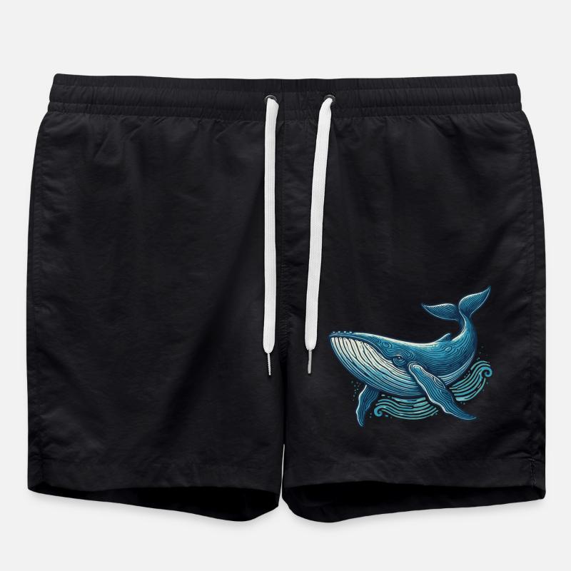 Blue whale - Swim Trunks - black