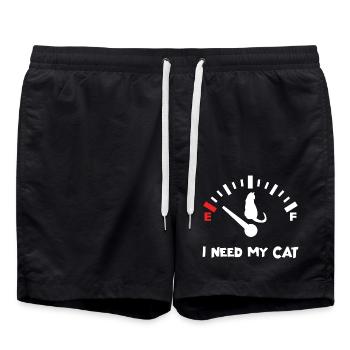 J’ai besoin de mon chat - Short de bain - noir - Devant - AI Model Male 185 light (185cm)