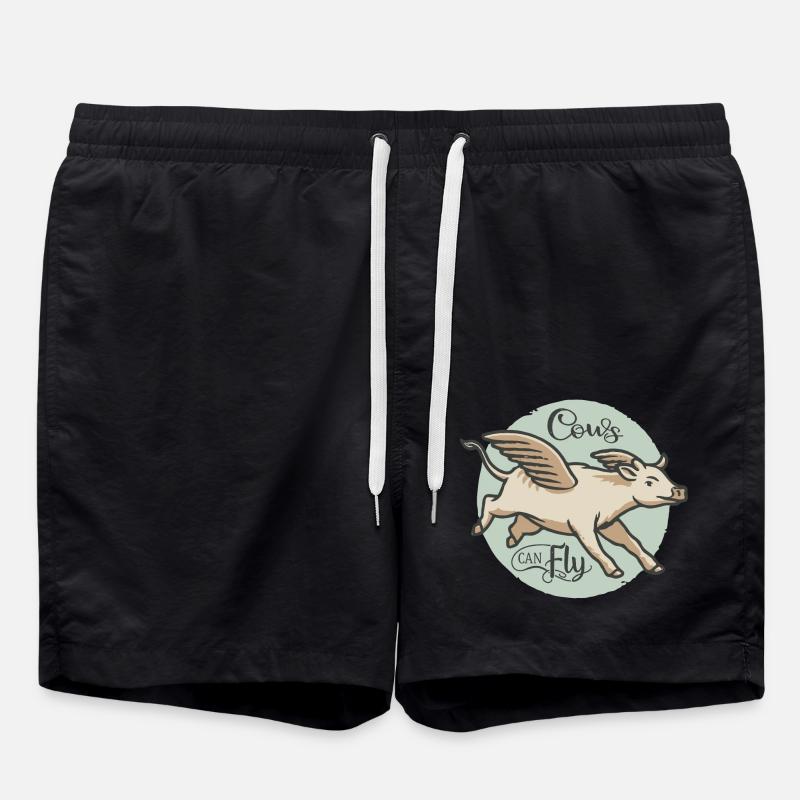 Cows can fly - Swim Trunks - black