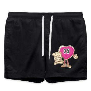 Mascotte vintage amour et tolérance - Short de bain - noir - Devant - AI Model Male 185 light (185cm)