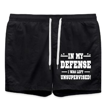 J’ai été laissé sans surveillance - Short de bain - noir - Devant - AI Model Male 185 light (185cm)