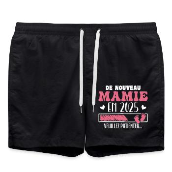 Schwangerschaft Oma Wieder Oma 2025 - Badeshorts - Schwarz - Vorne - AI Model Male 185 light (185cm)