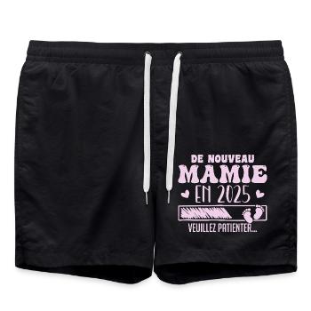 Schwangerschaft Oma Wieder Oma 2025 - Badeshorts - Schwarz - Vorne - AI Model Male 185 light (185cm)