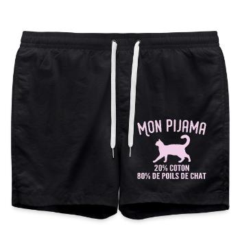 Pyjama De Poils De Chat Humour - Short de bain - noir - Devant - AI Model Male 185 light (185cm)