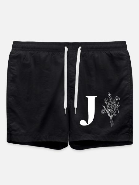 Minimalist flowers - Swim Trunks - black