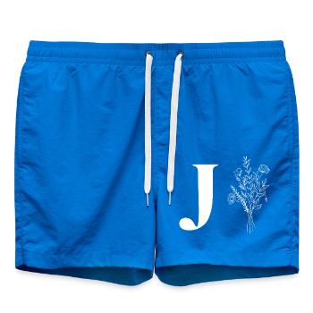 Minimalistische Blumen - Badeshorts - Cobalt blue - Vorne