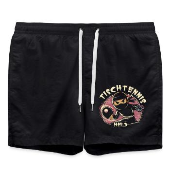 Tischtennis Held Kelle Ninja Verein Junge - Badeshorts - Schwarz - Vorne - AI Model Male 185 light (185cm)