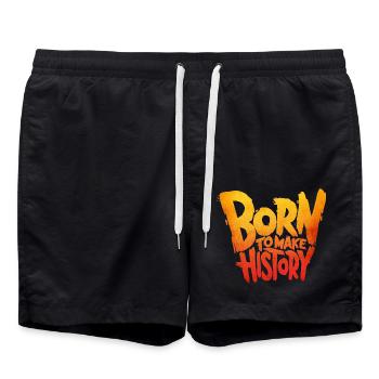 Geboren, um Geschichte zu schreiben - Badeshorts - Schwarz - Vorne - AI Model Male 185 light (185cm)