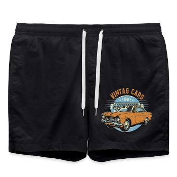 Oldtimer-Enthusiasten - Badeshorts - Schwarz - Vorne - AI Model Male 185 light (185cm)