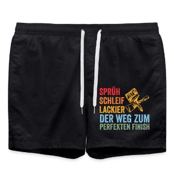 Car Painter Vehicle Painter Painter - Swim Trunks - black - Front - AI Model Male 185 light (185cm)