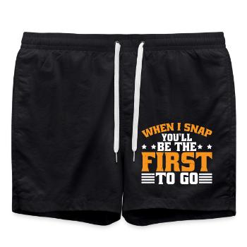 When I Snap You'll Be The First To Go 3 - Badeshorts - Schwarz - Vorne - AI Model Male 185 light (185cm)