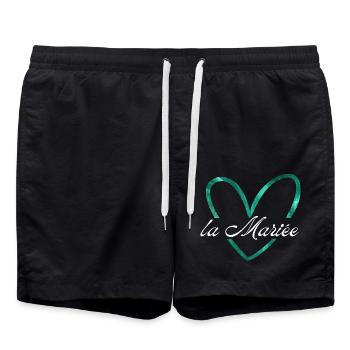 La mariée cœur vert pailleté - Short de bain - noir - Devant - AI Model Male 185 light (185cm)