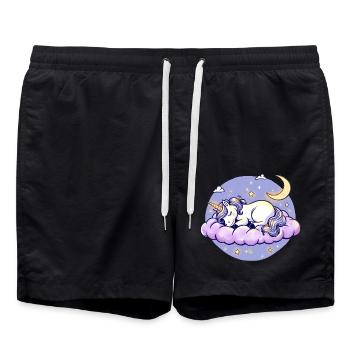 einhorn - Badeshorts - Schwarz - Vorne - AI Model Male 185 light (185cm)