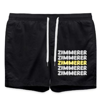 Arbeit Zimmerer - Badeshorts - Schwarz - Vorne - AI Model Male 185 light (185cm)