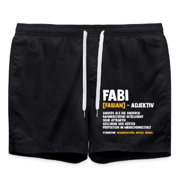 Fabien - Short de bain - noir - Devant - AI Model Male 185 light (185cm)