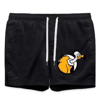 Geier Aasfresser Vogel lustig Geiern Aasgeier Spaß - Badeshorts - Schwarz - Vorne - AI Model Male 185 light (185cm)