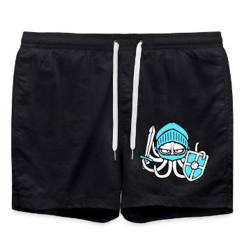 Octopus Knight Medieval Warrior Fighter Sword - Swim Trunks - black - Front - AI Model Male 185 light (185cm)