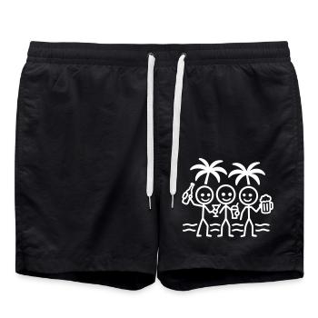 Beach Vacation Party Team - Swim Trunks - black - Front - AI Model Male 185 light (185cm)