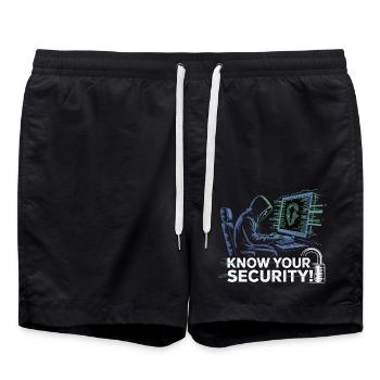 CONNAISSEZ VOTRE SÉCURITÉ - Short de bain - noir - Devant - AI Model Male 185 light (185cm)