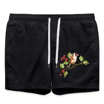 Bunter Vogel - Badeshorts - Schwarz - Vorne - AI Model Male 185 light (185cm)