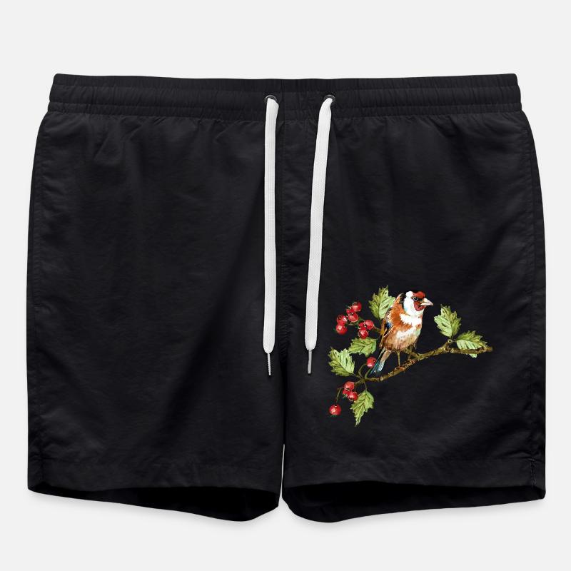 Bunter Vogel - Badeshorts - Schwarz