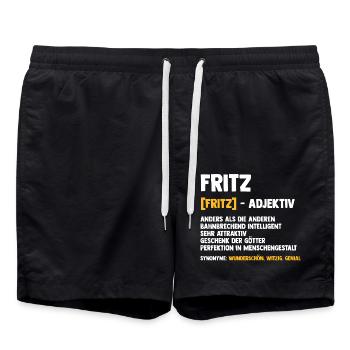 Fritz - Badeshorts - Schwarz - Vorne - AI Model Male 185 light (185cm)