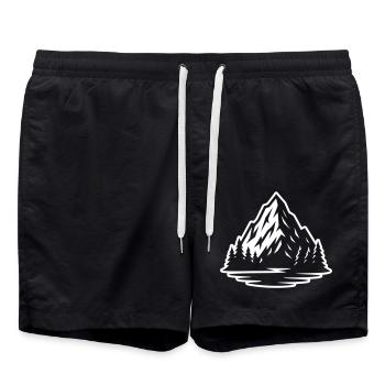 Mountain Landscape Symbol Mountain - Swim Trunks - black - Front - AI Model Male 185 light (185cm)