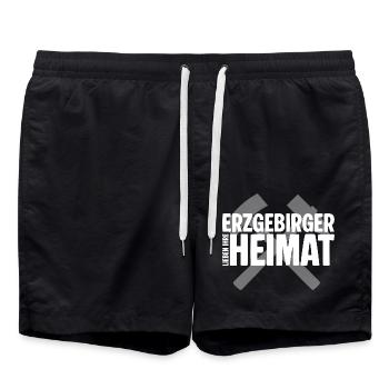 Erzgebirge liebe Heimat - Badeshorts - Schwarz - Vorne - AI Model Male 185 light (185cm)