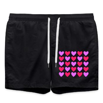 Herzen Bunt Liebe Herz - Badeshorts - Schwarz - Vorne - AI Model Male 185 light (185cm)