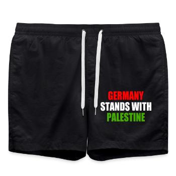 germany stands with palestine - Short de bain - noir - Devant - AI Model Male 185 light (185cm)
