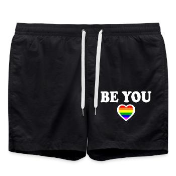 Be you - Badeshorts - Schwarz - Vorne - AI Model Male 185 light (185cm)