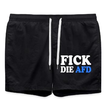 Fick die afd - Badeshorts - Schwarz - Vorne - AI Model Male 185 light (185cm)