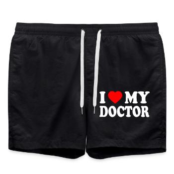 I love my doctor - Short de bain - noir - Devant - AI Model Male 185 light (185cm)